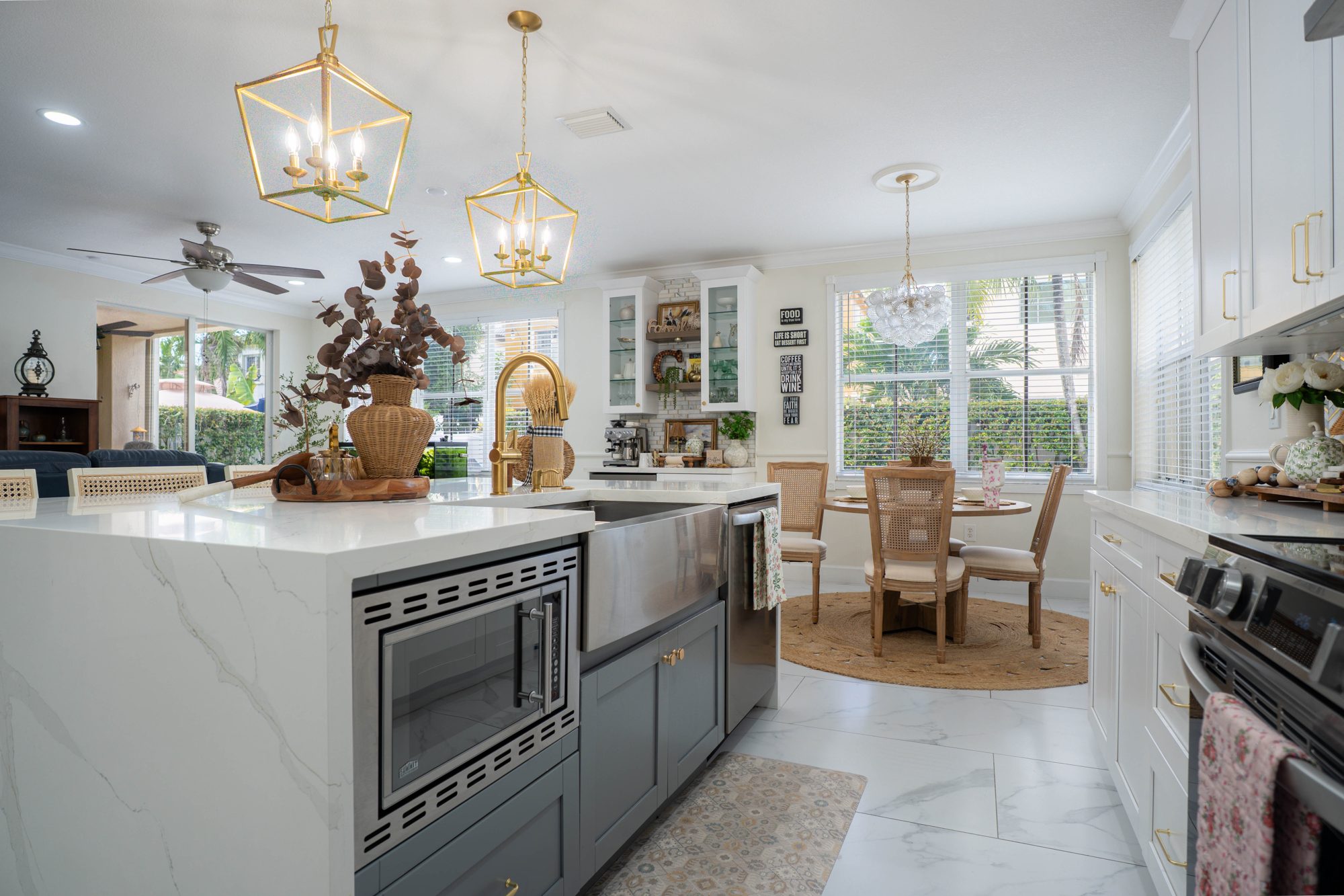 Wide view of the kitchen