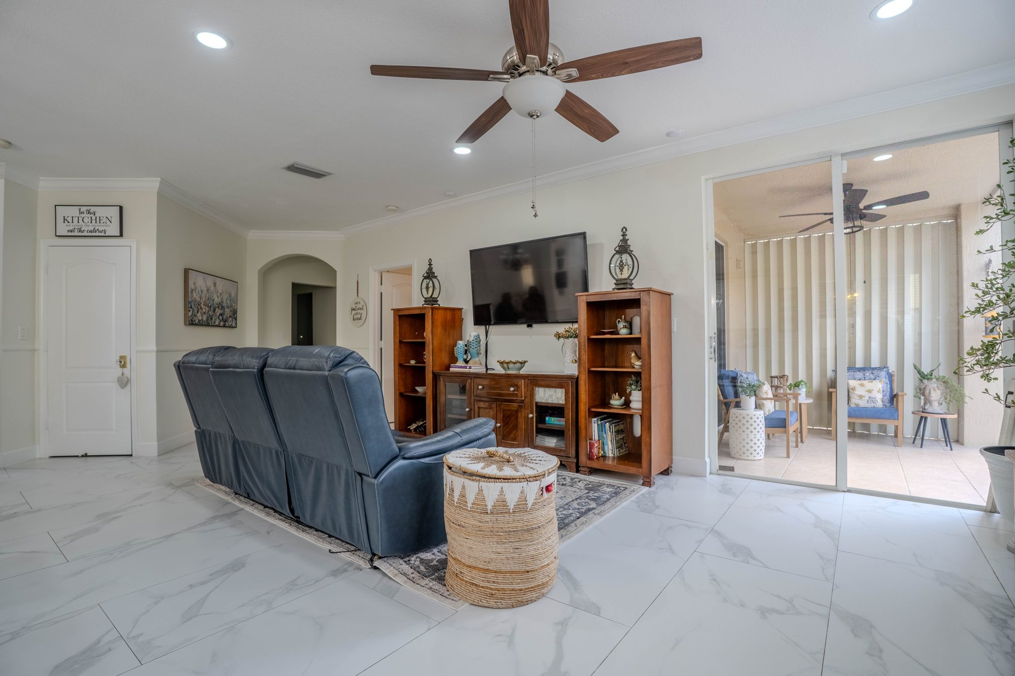 Family room opening to the patio