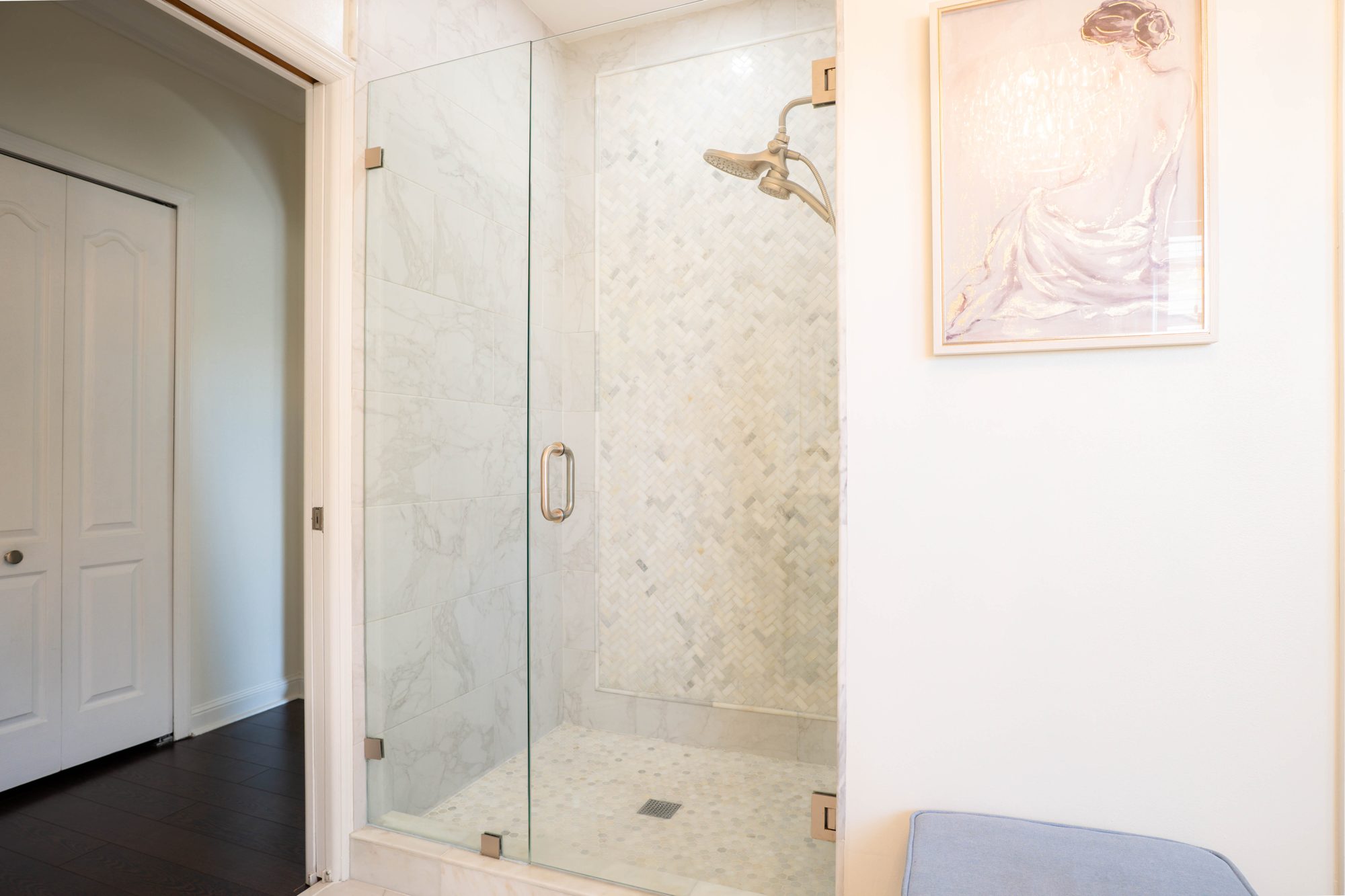 Primary bath glass shower